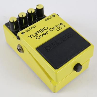 【中古】ターボオーバードライブ エフェクター BOSS OD-2 TURBO OverDrive Made in Japan ボス ギターエフェクター 本体画像 斜め