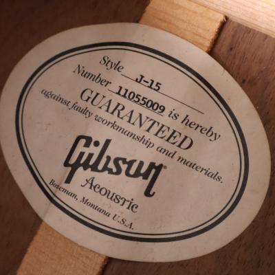 【中古】 アコースティックギター Gibson J-15 Antique Natural ギブソン J15 ナチュラル メイプルネック ウォルナットバック&サイド 詳細画像