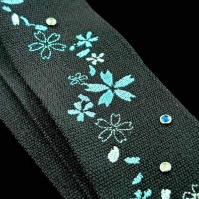 Grande uomo グランデウオモ TENDER STRAP TS-2 AC 雪桜スペシャル Black ギターストラップ アップ画像