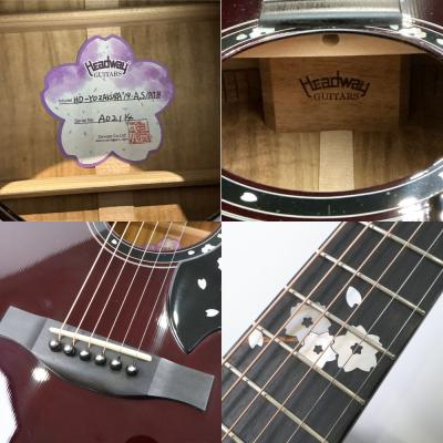 【中古】 アコースティックギター HEADWAY HD-YOZAKURA’19 A,S/ATB YZB(夜桜ブラック) 2019年製 ヘッドウェイ 夜桜 桜シリーズ 詳細画像