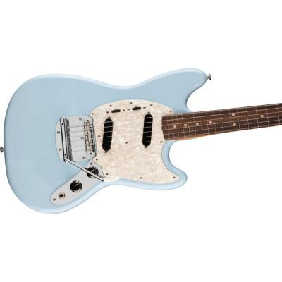 Fender フェンダー Vintera III Mid ’60s Mustang RW Sonic Blue エレキギター ムスタング ボディ斜めアングル画像