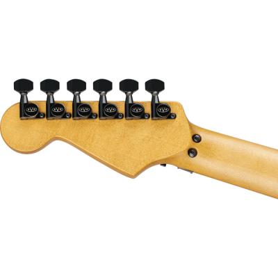 EVH イーブイエイチ Limited Edition Striped Series Frankenstein Frankie Black with Yellow Stripes Aged エレキギター ヘッドバック画像