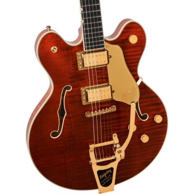 GRETSCH グレッチ Broadkaster LX Figured Center Block with String-Thru Bigsby and Gold Hardware Bourbon Stain エレキギター ボディ画像