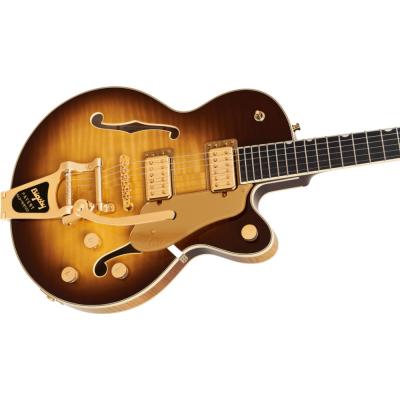 GRETSCH グレッチ Broadkaster Jr. LX Figured Center Block with String-Thru Bigsby and Gold Hardware Ebony Fingerboard Caramel エレキギター ボディトップ