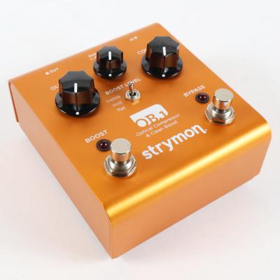 【中古】 コンプレッサー ブースター STRYMON OB.1 Optical Compressor & Clean Boost ストライモン ギターエフェクター 本体画像 斜め