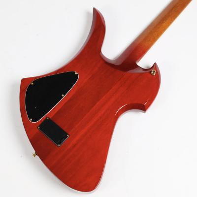 【中古】 エレキギター BURNY by FERNANDES MG-340X CS SKULLストラップ付き hideモデル チェリーサンバースト サスティナー搭載 スルーネック ボディバック