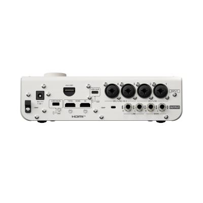 YAMAHA ヤマハ URX44V W URX Series Audio/Video Interface 6in/4out USB-C オーディオインターフェース ホワイト リア画像
