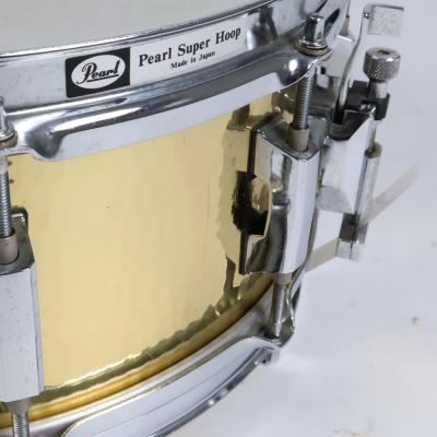 【中古】 スネアドラム パール Pearl BH-5214 Hammered Brass Shell 14x5.5 Made in Japan ストレイナー
