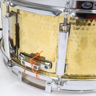 【中古】 スネアドラム パール Pearl BH-5214 Hammered Brass Shell 14x5.5 Made in Japan 詳細画像