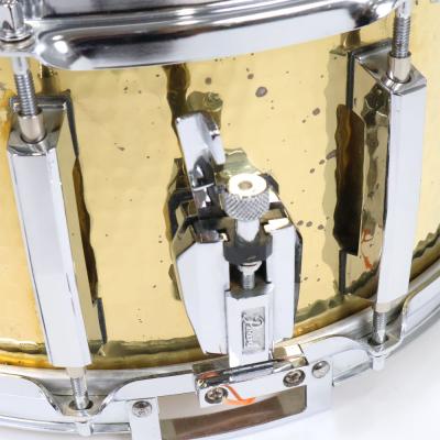【中古】 スネアドラム パール Pearl BH-5214 Hammered Brass Shell 14x5.5 Made in Japan 詳細画像