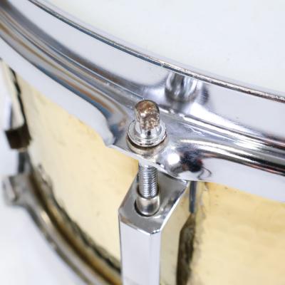 【中古】 スネアドラム パール Pearl BH-5214 Hammered Brass Shell 14x5.5 Made in Japan 詳細画像