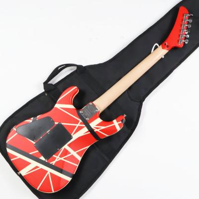 【中古】 エレキギター EVH Striped Series 5150 Maple Fingerboard Red with Black and White Stripes 2021年製 5150ステッカー欠損 Eddie Van Halen モデル ボディバック画像