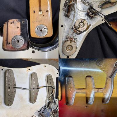 【中古】 Fender USA フェンダー STRATOCASTER Sunburst 1974年製 ストラトキャスター エレキギター 内部、ピックアップ