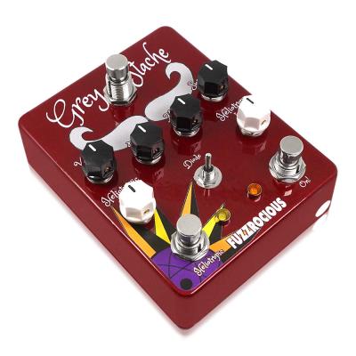 Fuzzrocious Pedals ファズロシャスペダルズ Grey Stache/Heliotropic ファズ ギターエフェクター 斜めアングル画像