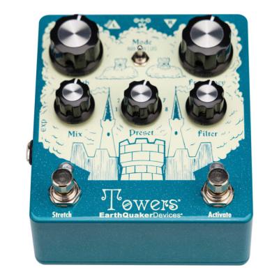 Earthquaker Devices アースクエイカーデバイセス EQD Towers フィルターリバーブ ギターエフェクター フロント斜めアングル画像