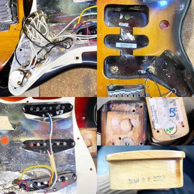 【中古】 エレキギター Fender American Stratocaster Maple FingerBoard 3Color Sunburst 2000年製 フェンダー アメリカンストラトキャスター 内部
