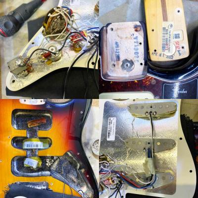 【中古】エレキギター Fender American Professional II Stratocaster Rosewood Fingerboard 3-Color Sunburst 2022年製 フェンダー 内部