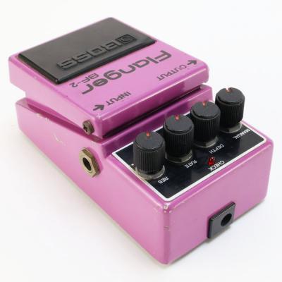 【中古】 フランジャー BOSS BF-2 Flanger Made in Japan Black Label ボス ギターエフェクター 本体画像 斜め 2