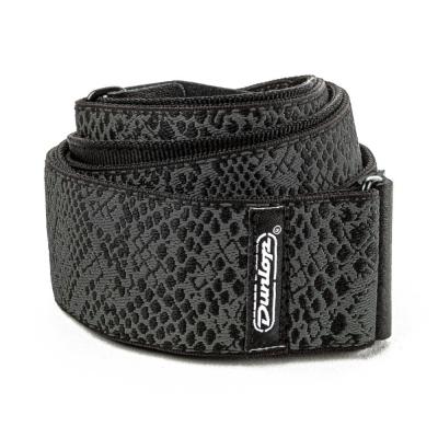 JIM DUNLOP ジムダンロップ D67-32 JACQUARD BLACK SERPENTINE STRAP ギターストラップ 巻いた状態