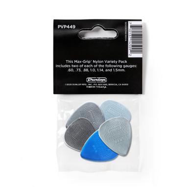 JIM DUNLOP ジムダンロップ PVP449 MAX-GRIP NYLON STANDARD PICK VARIETY PACK 12枚パック ギターピック パッケージ裏