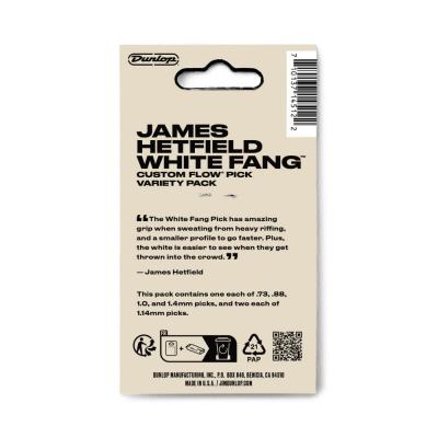 JIM DUNLOP ジムダンロップ PVPPH122 HETFIELD’S WHITE FANG CUSTOM FLOW PICK 6枚パック ギターピック パッケージ裏