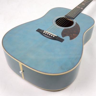 【中古】 アコースティックギター Headway HD-SAKURA SUMMER ’22 F, S/STD LNZB(Light NatsuZakura Blue) 2022年製 ヘッドウェイ 夏桜 ボディ斜めアングル画像