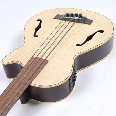 【中古】K.YAIRI Kヤイリ IKB-3 N CTM 2021年製 フレットレス エレクトリックアコースティックベース ハードケース付き ネック側アングル画像