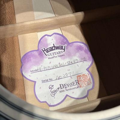 【中古】 アコースティックギター Headway HF-FUYUZAKURA’21 SF,S-ESU/ATB 2021年製 アディロンダックスプルーストップ ヘッドウェイ 冬桜 シリアル番号画像