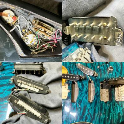 【中古】 エレキギター Suhr Standard Trem Quilt Maple Top Trans Blue 2005年製 3.42kg サー スタンダード トレモロ キルテッドメイプルトップ トランスブルー Standard-T 内部