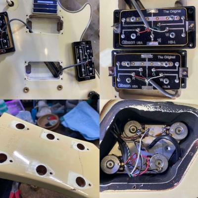 【中古】 エレキギター Gibson Les Paul Custom Alpine White 1989年製 ギブソン レスポールカスタム ホワイト 基盤ピックアップ搭載 内部