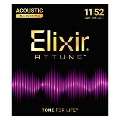 ELIXIR エリクサー 21027 ACOUSTIC ATTUNE 11-52 Phosphor Bronze Custom Light アコースティックギター弦