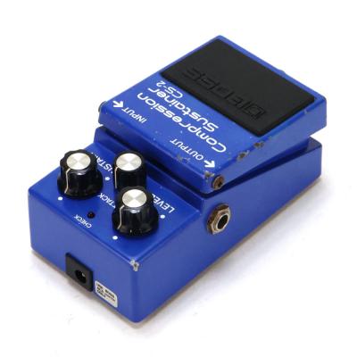 【中古】コンプレッサー エフェクター BOSS CS-2 Compression Sustainer Made in Japan ギターエフェクター リア斜めアングル画像