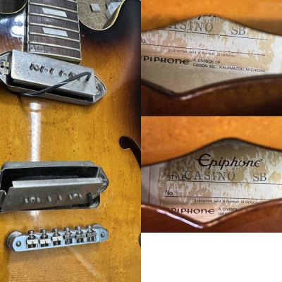 【中古】 エレキギター Epiphone Casino SB NIHON GIBSONステッカーあり ベージュラベル 1982年製 マツモク工場製 エピフォン カジノ ロッド締方向余地わずか ラベル
