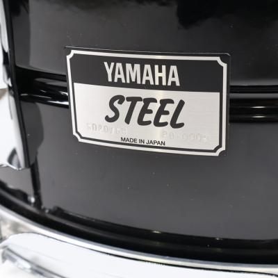 【中古】 スネアドラム ヤマハ YAMAHA SD2076B Seamless Black Steel Shell 14x6 Made in Japan ロゴ