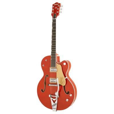 GRETSCH グレッチ G6120TFM-BSNV Brian Setzer Signature Nashville Hollow Body with Bigsby and Flame Maple Orange Stain エレキギター 斜めアングル画像