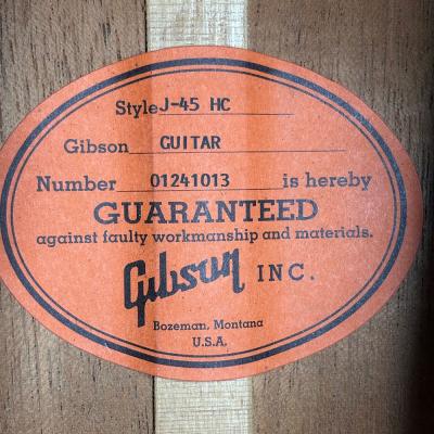 【中古】 アコースティックギター Gibson ギブソン J-45 HC 2001年製 Heritage Cherry L.R.Baggs iBeam Active取り付け済み ラベル