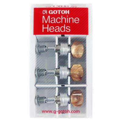 ゴトー GOTOH UPT-UB8-CW ウクレレ用ペグ クロームホワイト ギアペグ