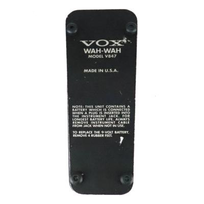 【中古】 ワウペダル VOX V847 Made in USA ギターエフェクター ボトム画像