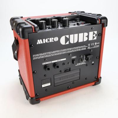 【中古】 ギターアンプ ローランド ROLAND MICRO CUBE RED マイクロキューブ 赤 小型ギターアンプ コンボ 背面