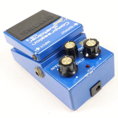 【中古】コンプレッサー エフェクター BOSS CS-2 Compression Sustainer Made in Japan ギターエフェクター 本体画像 斜め