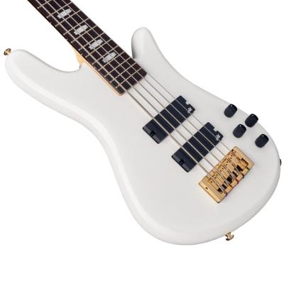 エレキベース 5弦ベース Spector Icon NS-5 Bolt-On WH Gloss スペクター アイコンシリーズ White ホワイトグロス ボディ斜めアングル画像