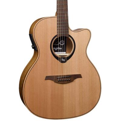 アコースティックギター LAG GUITARS HV10ACE NEW HYVIBEシリーズ スマートギター オーディトリアムサイズ ボディ左斜め画像