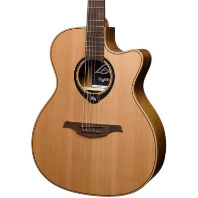アコースティックギター LAG GUITARS HV10ACE NEW HYVIBEシリーズ スマートギター オーディトリアムサイズ ボディ右斜め画像