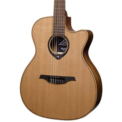 エレガットギター LAG GUITARS HV10-N-ACE NEW HYVIBEシリーズ スマートギター クラシックギター ボディ右斜め画像