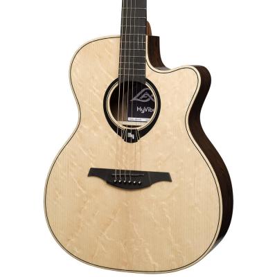 アコースティックギター LAG GUITARS HV30ACE NEW HYVIBEシリーズ スマートギター オーディトリアムサイズ ローズウッドバック&サイド ボディ右斜め画像