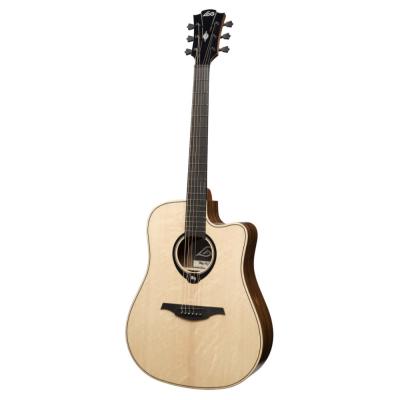 アコースティックギター LAG GUITARS HV30DCE NEW HYVIBEシリーズ スマートギター ドレッドノートサイズ ローズウッドバック&サイド 右斜めアングル画像