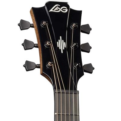 アコースティックギター LAG GUITARS HV30DCE NEW HYVIBEシリーズ スマートギター ドレッドノートサイズ ローズウッドバック&サイド ヘッド画像