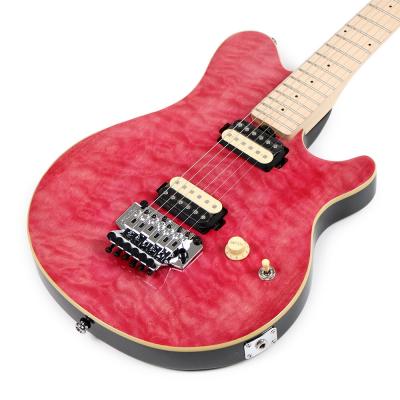 Sterling by MUSICMAN AX40-TP-M1 AXIS Trans Pink JAPAN LIMITED ロック式トレモロ搭載 キルトメイプルトップ トランスピンク ボディ