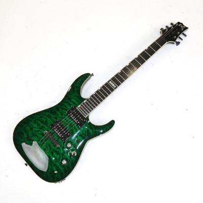 【中古】 エレキギター ESP Hrizon Custom See Thru Green 2008年頃製造 オーダーモデル キルテッドメイプルトップ Seymour Duncan Cusoom5/Jazz搭載 ホライゾン 詳細画像