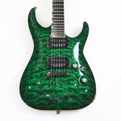 【中古】 エレキギター ESP Hrizon Custom See Thru Green 2008年頃製造 オーダーモデル キルテッドメイプルトップ Seymour Duncan Cusoom5/Jazz搭載 ホライゾン 詳細画像